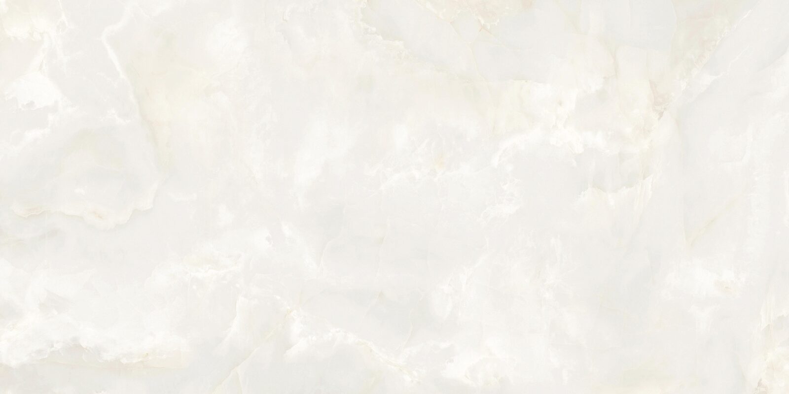 Atrani porcelain slab. Ivory onyx with soft, cloudy movement. Full slab, 5 ft 3 in by 10 ft 6 in.